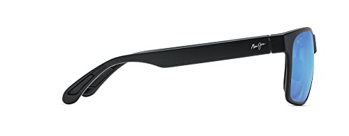 Maui Jim Red Sands Rectangular Sunglasses, Matte Black/Blue