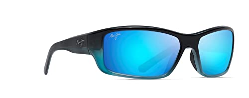 Maui Jim Barrier Reef Polarized Wrap Sunglasses, Blue