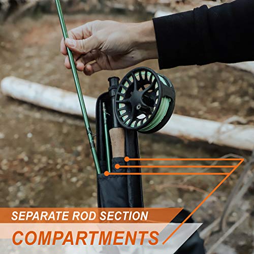 VIXYN Fly Rod and Reel Case with Waterproof Box