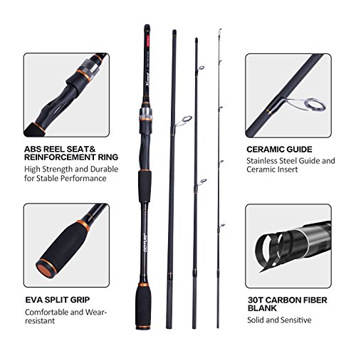 Portable Travel Spinning Fishing Rod Pack - Carbon Fiber