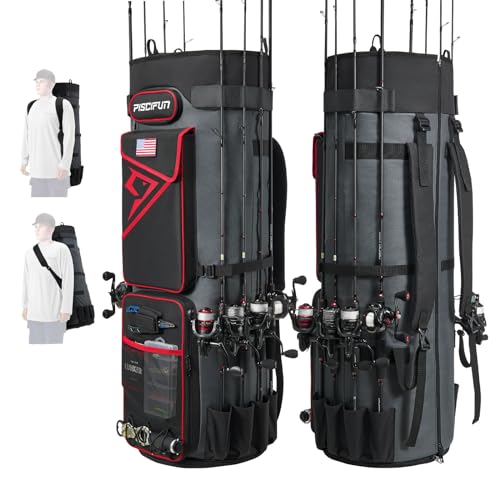 Piscifun 100L Foldable Fishing Rod Case, Holds 8