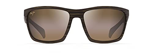 Maui Jim Men's Makoa Polarized Wrap Sunglasses, Matte Brown