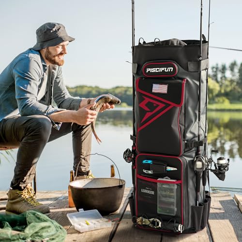 Piscifun 100L Foldable Fishing Rod Case, Holds 8