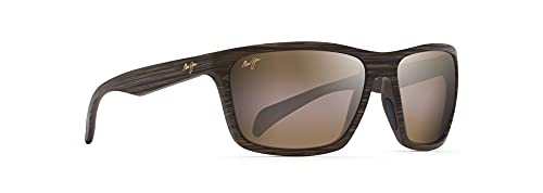 Maui Jim Men's Makoa Polarized Wrap Sunglasses, Matte Brown
