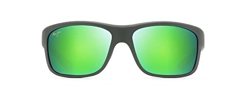 Maui Jim Men's Polarized Wrap Sunglasses in Khaki/Brown/Black