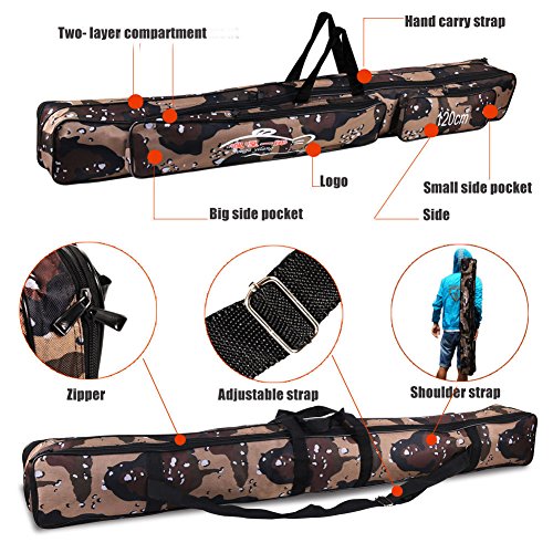 Compact Fishing Rod Case Organizer with Tackle Carrier