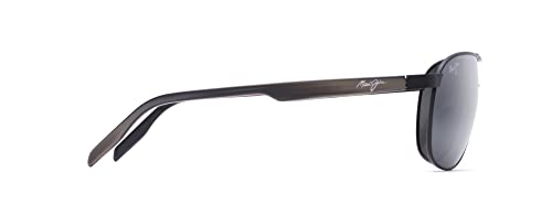Maui Jim Castles Polarized Aviator Sunglasses, Matte Black/Neutral Grey