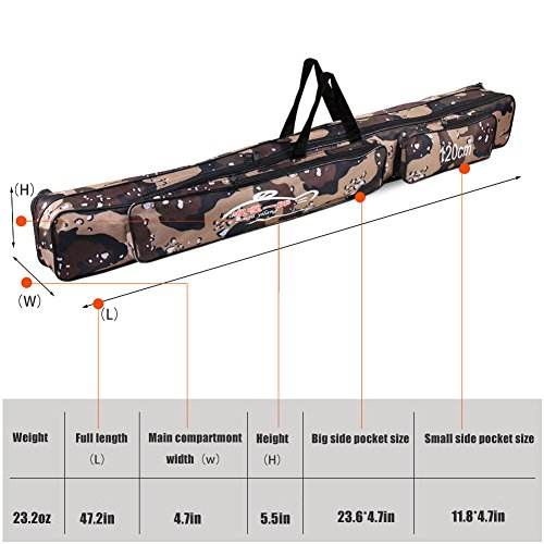 Compact Fishing Rod Case Organizer with Tackle Carrier
