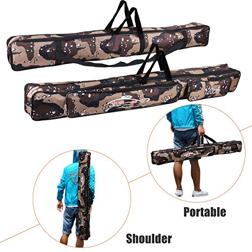 Compact Fishing Rod Case Organizer with Tackle Carrier