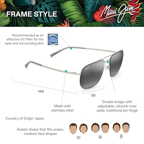 Maui Jim Sharks Cove Sunglasses, Titanium/Neutral Grey Polarized