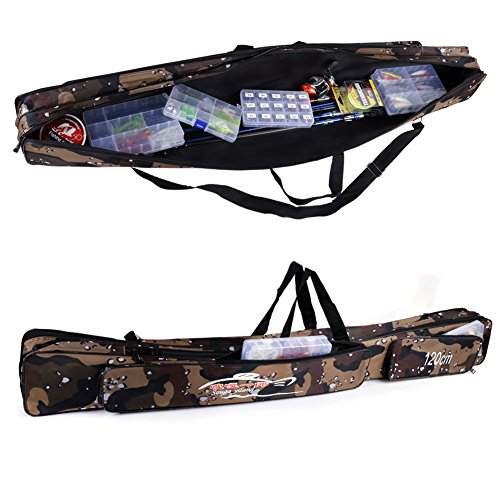 Compact Fishing Rod Case Organizer with Tackle Carrier