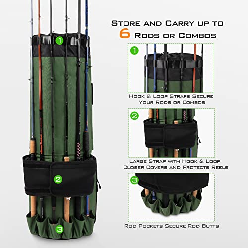 KastKing Large 81L Fishing Bag Holds 6 Rods