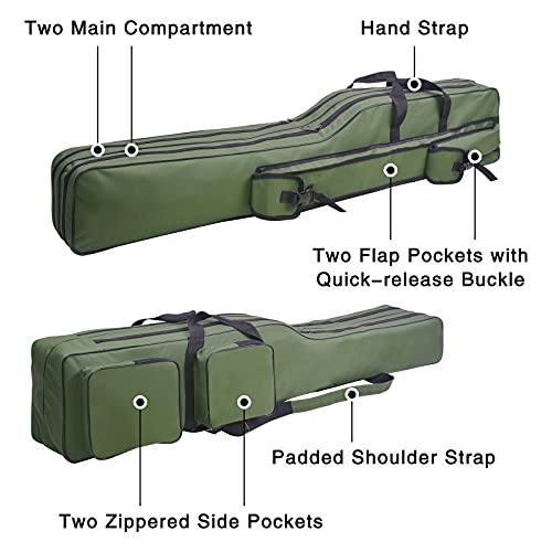 JSHANMEI Waterproof Fishing Pole Bag for Travel & Storage