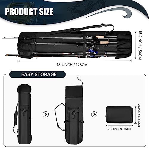 Wowelife Fishing Rod Carrier Bag with Reel Organizer