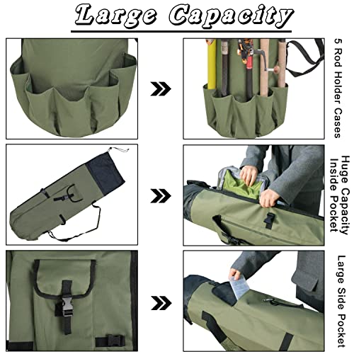 AGOOL Fishing Rod Case: Large Capacity, Waterproof, Travel-friendly