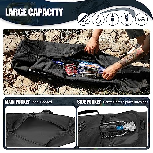 Wowelife Fishing Rod Carrier Bag with Reel Organizer