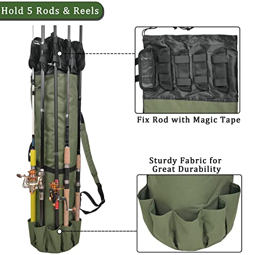 AGOOL Fishing Rod Case: Large Capacity, Waterproof, Travel-friendly