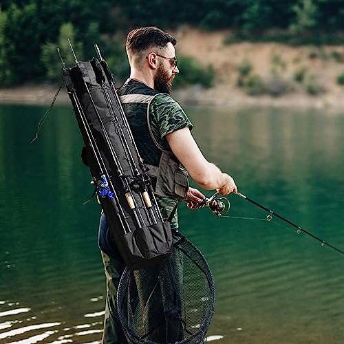 Wowelife Fishing Rod Carrier Bag with Reel Organizer