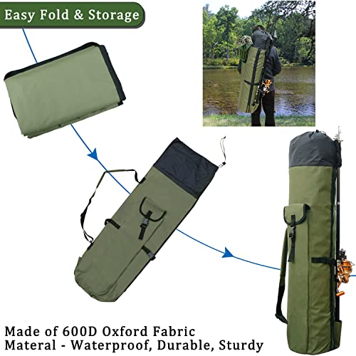 AGOOL Fishing Rod Case: Large Capacity, Waterproof, Travel-friendly
