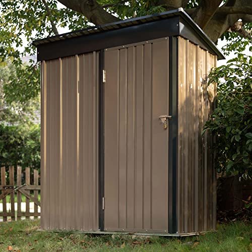 Devoko Lockable Metal Garden Shed Outdoor Storage 5x3FT