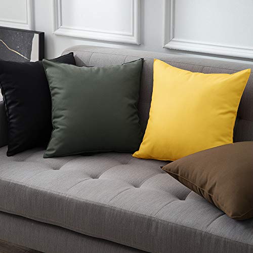 MIULEE Outdoor Waterproof Garden Pillow Covers Yellow 18x18