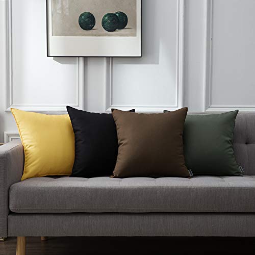 MIULEE Outdoor Waterproof Garden Pillow Covers Yellow 18x18