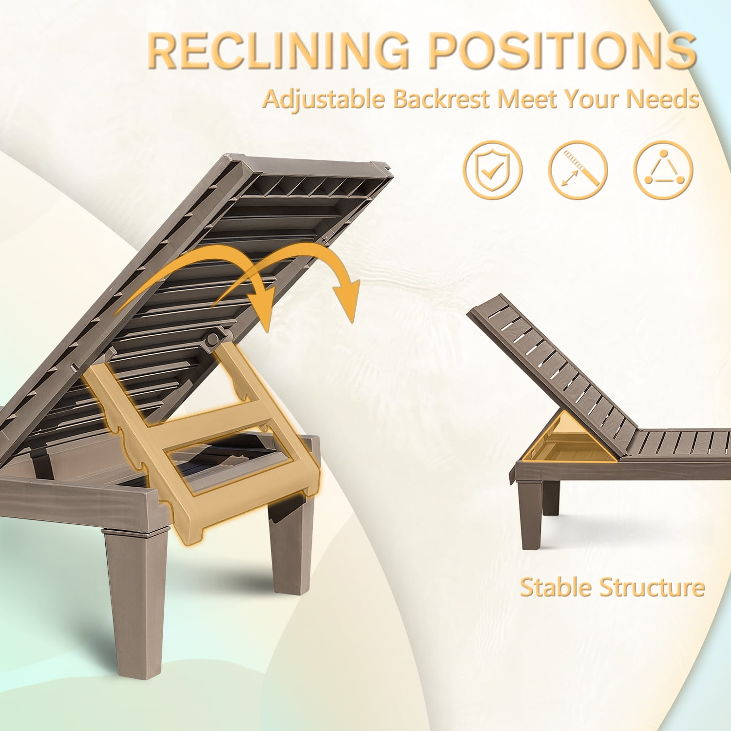 Vineego Set of 2 Outdoor Chaise Lounge Chairs