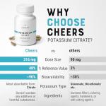 Cheers High-Absorption Vegan Potassium Citrate 333mg