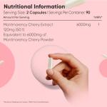 Montmorency Cherry 6000mg Capsules - Vegan - 180 Count