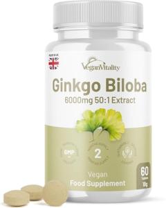 Ginkgo Biloba 6,000mg Tablets for Memory and Focus