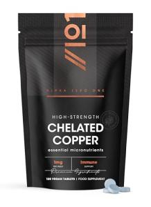 Chelated Copper 1mg with BioPerine® – 120 Vegan Tablets