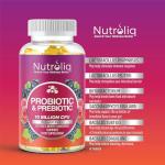 Nutroliq Sugar-Free Prebiotic Probiotic Gummies - 60 Count