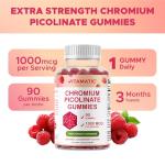 Vitamatic Chromium Picolinate Gummies 1000 mcg - Raspberry