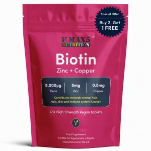 Biotin 10,000mcg, Zinc & Copper for Healthy Hair