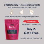 Biotin 10,000mcg, Zinc & Copper for Healthy Hair