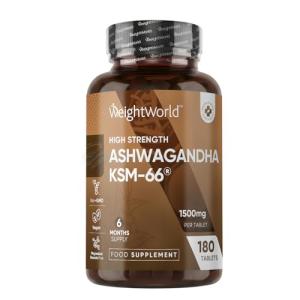 Ashwagandha KSM-66 1500mg - 180 Easy-to-Swallow Tablets