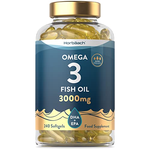 Omega 3 Fish Oil 3000mg | 240 Capsules | with EPA & DHA Fatty Acids | by Horbaach