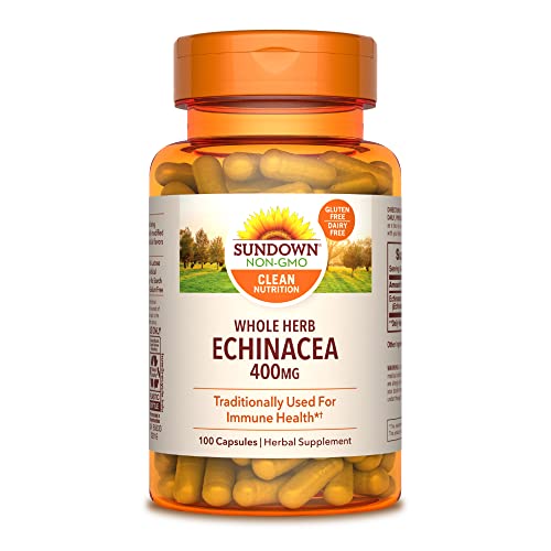 Sundown Echinacea Herbal Immune Support Capsules (400mg, 100ct)