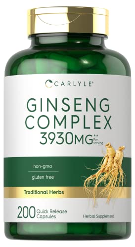 Ginseng Complex Capsules - Non-GMO & Gluten-Free - 200 Count