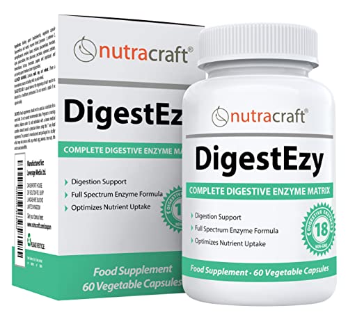 DigestEzy #1 Digestive Enzyme Supplement | Money Back Guarantee | Best Multi-Enzyme Formula to Optimize Digestion | Increase Energy & Support Digestive Health | 60 Capsules