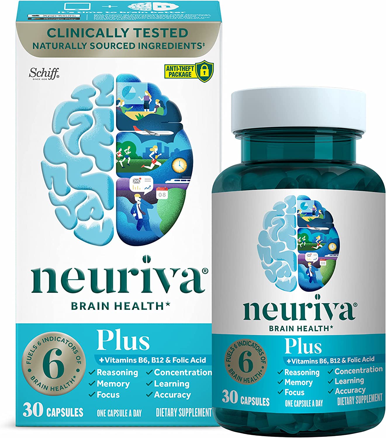 NEURIVA Plus Brain Supplement with Nootropics