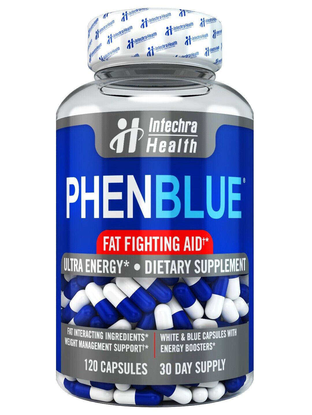 PHENBLUE Weight Management Diet pills + Extreme Energy 120 Blue/White Capsules