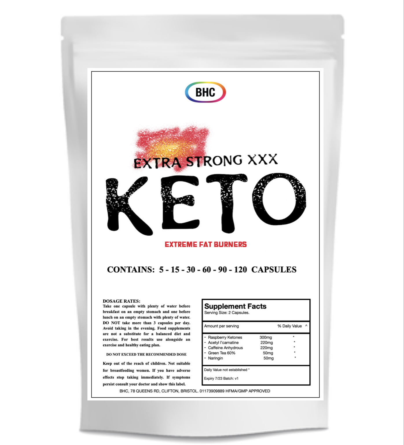 Keto Extreme Fat Burners - Extra Strong - Slimming Diet Weight Loss Pills UK