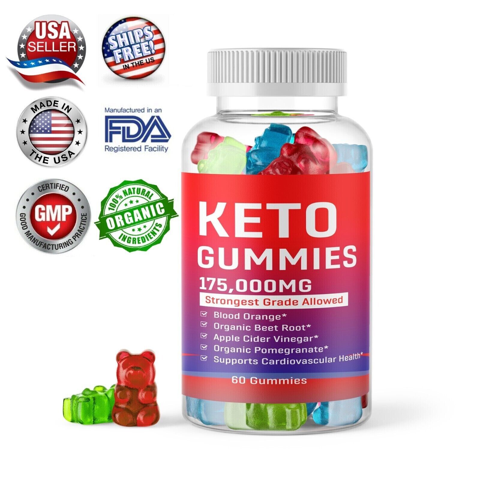 Keto ACV Slimming Gummies 175,000mg Weight Loss USA