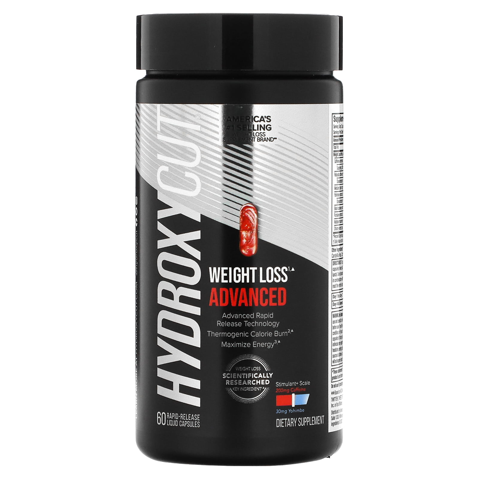 Hydroxycut Advanced Weight Loss Supplement, Intense Weight Loss, Maximum Energy + Metabolism Boost, 60 Count