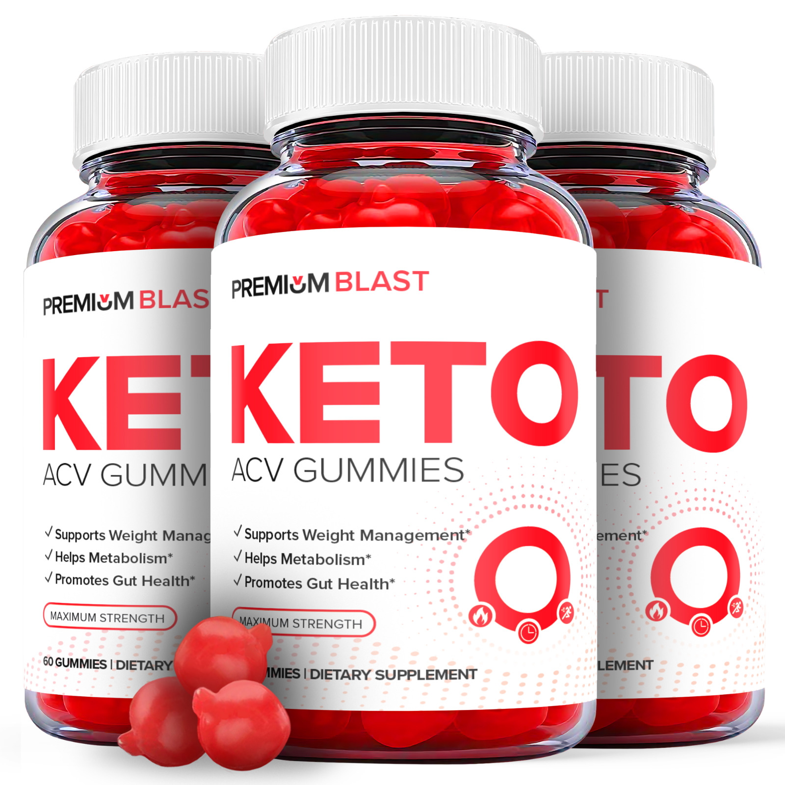3 Pack - Premium Blast Keto ACV Gummies - Vegan, Weight Loss Supplement-180 Gums