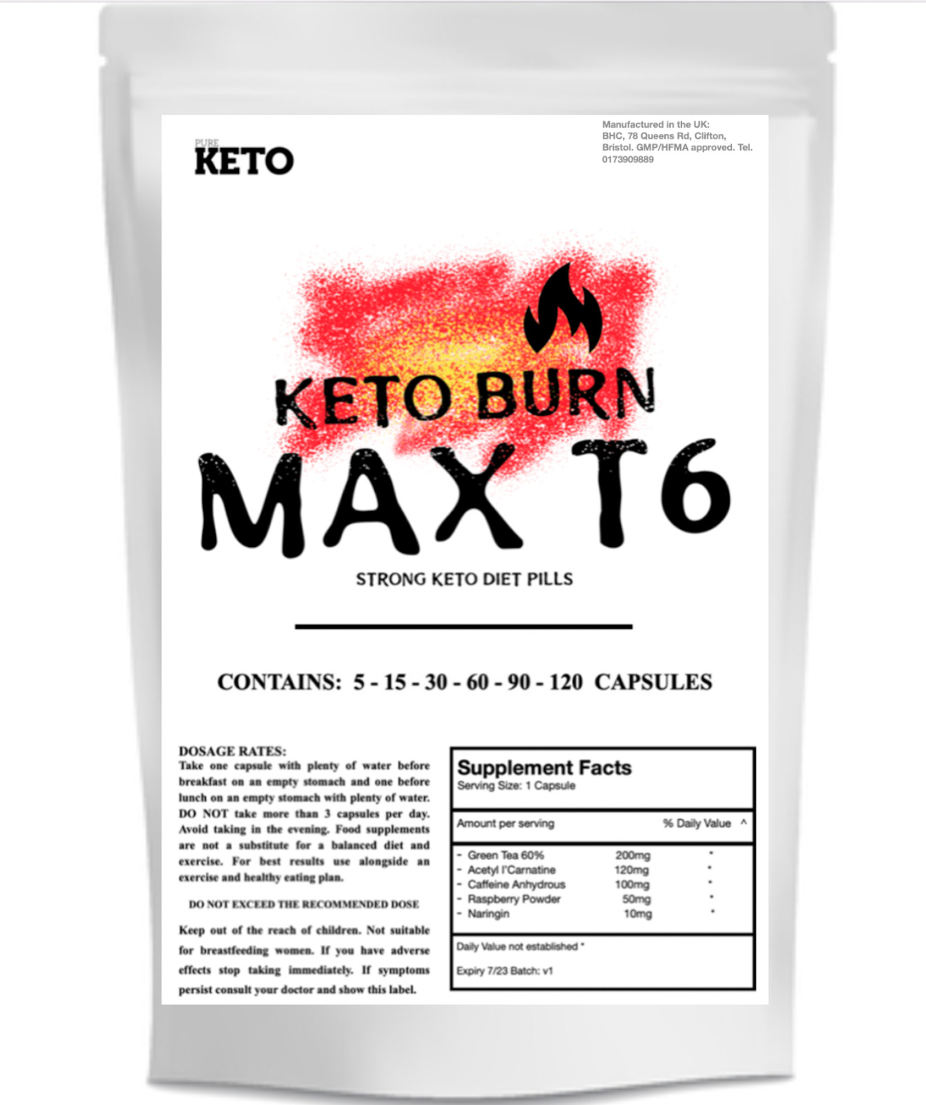 KETO BURN MAX T6 - Strong Keto Diet Pills - Fat Burners - Weight Loss Capsules