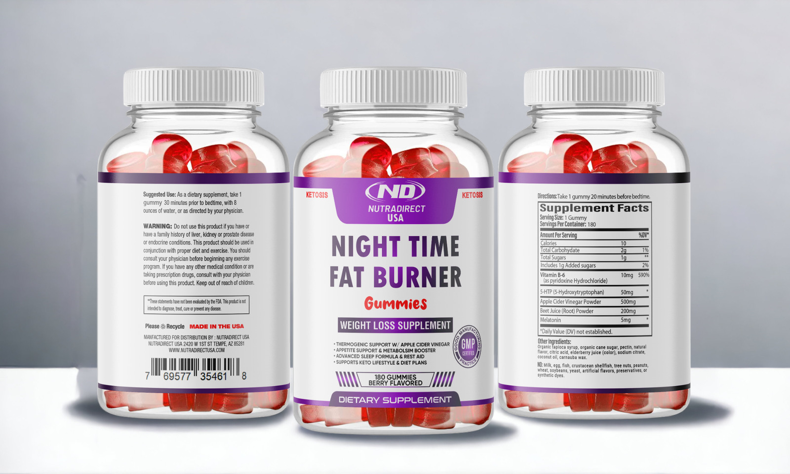 Night Time Weight Loss Gummy with Appetite Suppressant