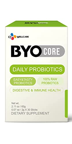 CJ Wellcare BYOCORE Daily Probiotics (60g, 30 Servings) - Digestive Health for Family. Plant-Derived Probiotics and Prebiotics, 1 Billion CFU Guaranteed