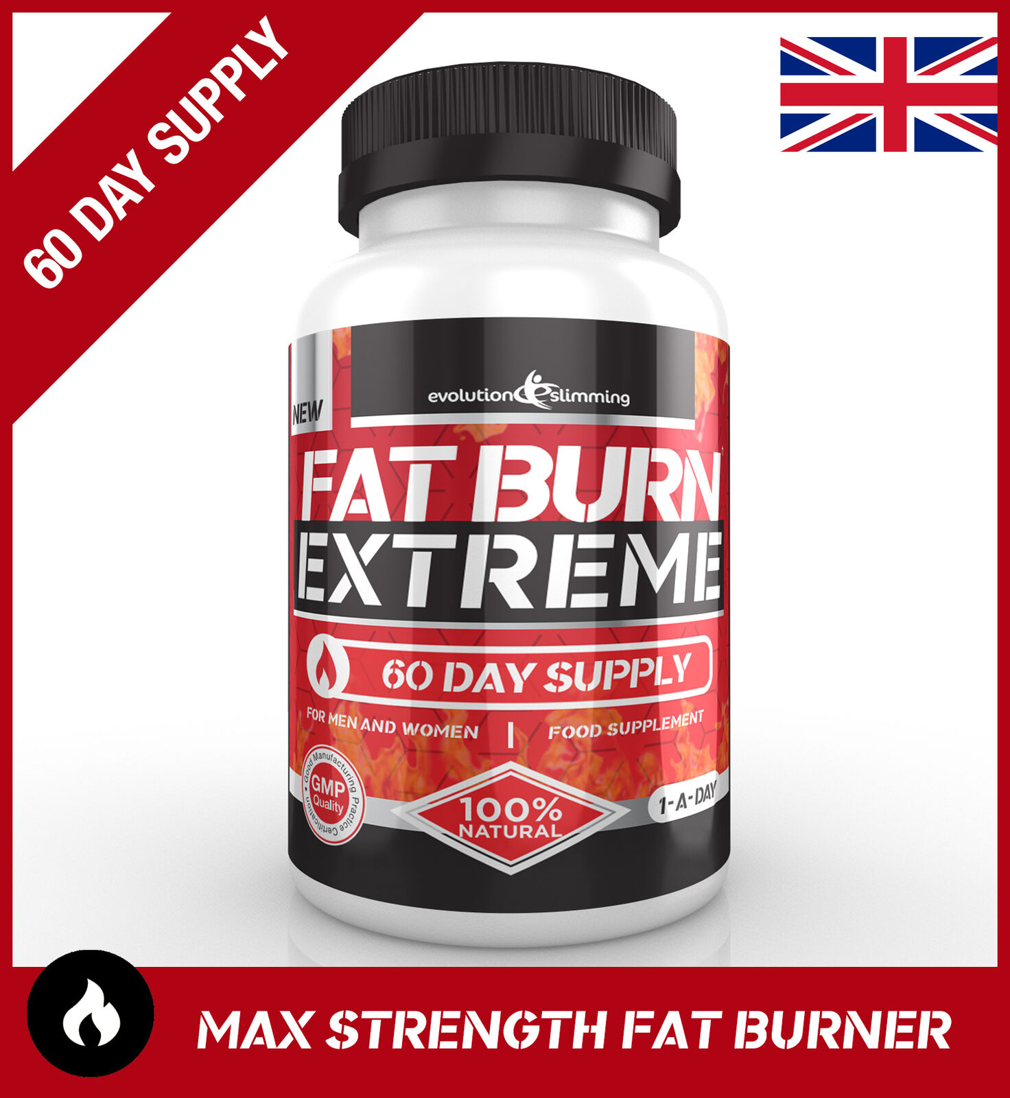 FAT BURN EXTREME Weight Loss Diet Pills STRONGEST Legal Fat Burner *60 Capsules*